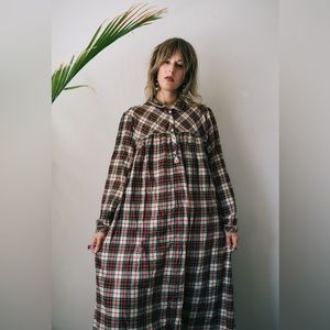 Vintage LL Bean flannel pajama dress
